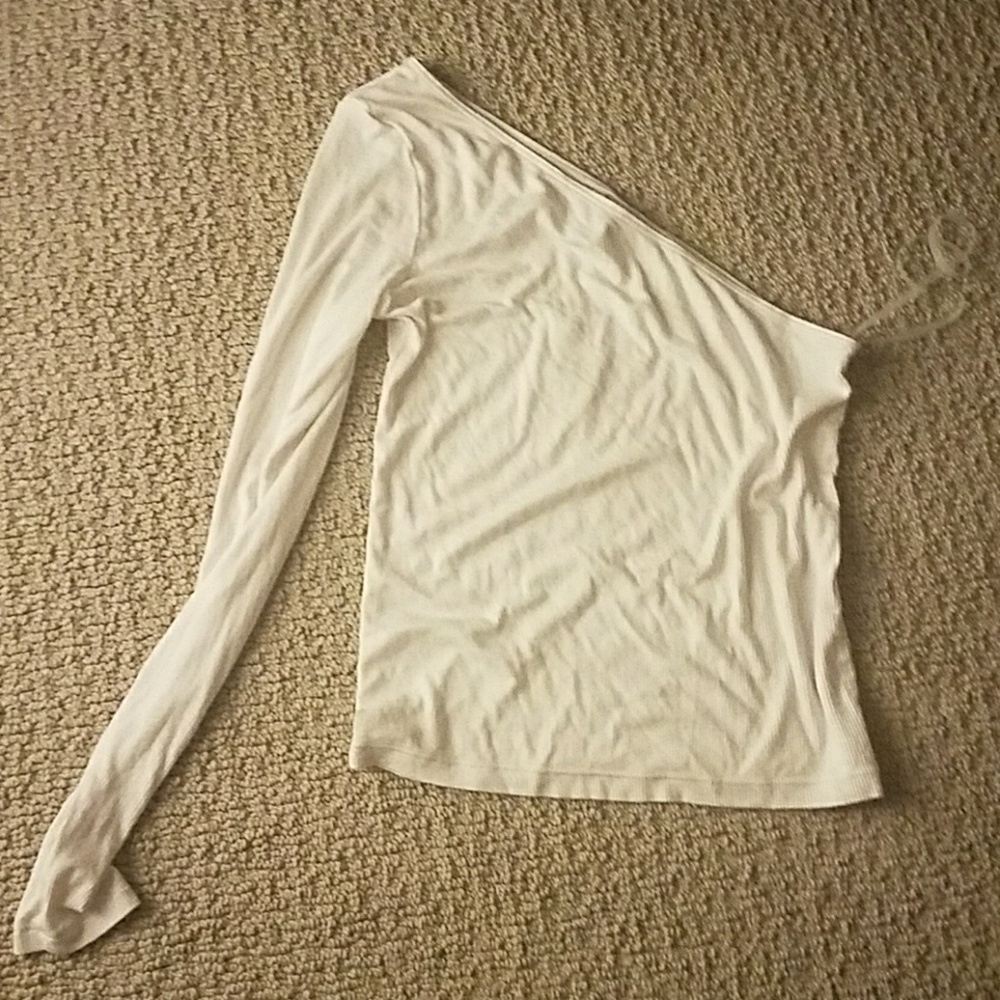 American Apparel White 2x2 Luna Top